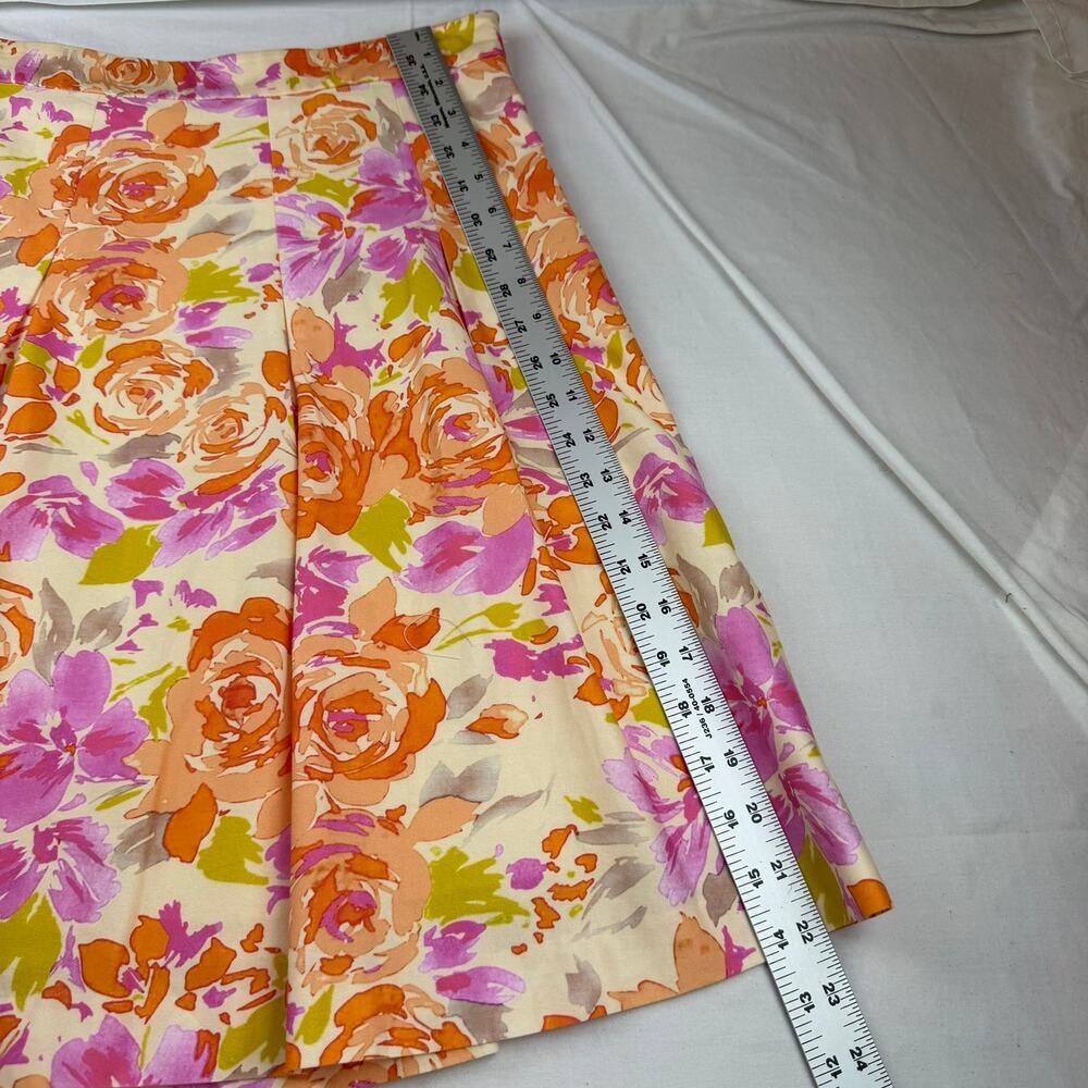 Garnet Hill Floral A-Line Pleated Skirt Size 6 - Picture 5 of 5